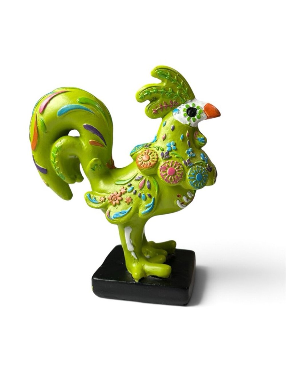 Day of the Dead Sugar Skull Rooster Figurine Día de los Muertos Folk Art 5.25"